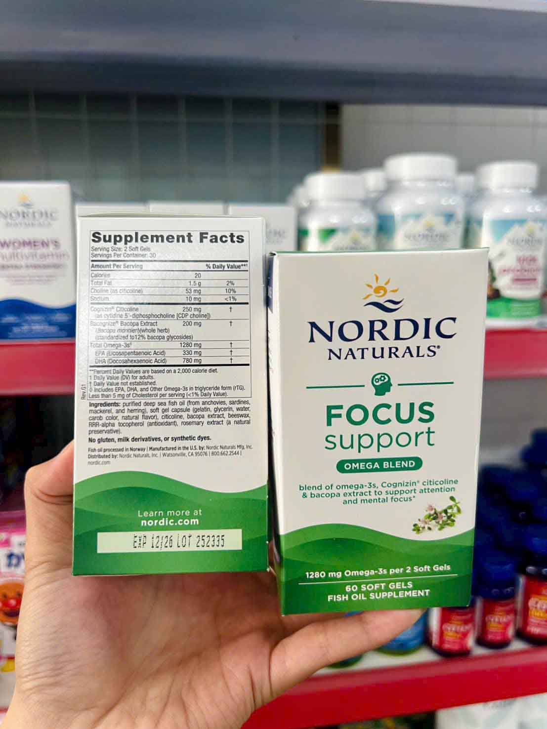 Viên hỗ trợ cải thiện trí nhớ Nordic Naturals Focus Support 60v