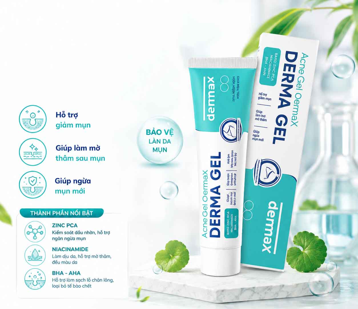 Gel hỗ trợ giảm mụn Acne DermaX Derma Gel 18g