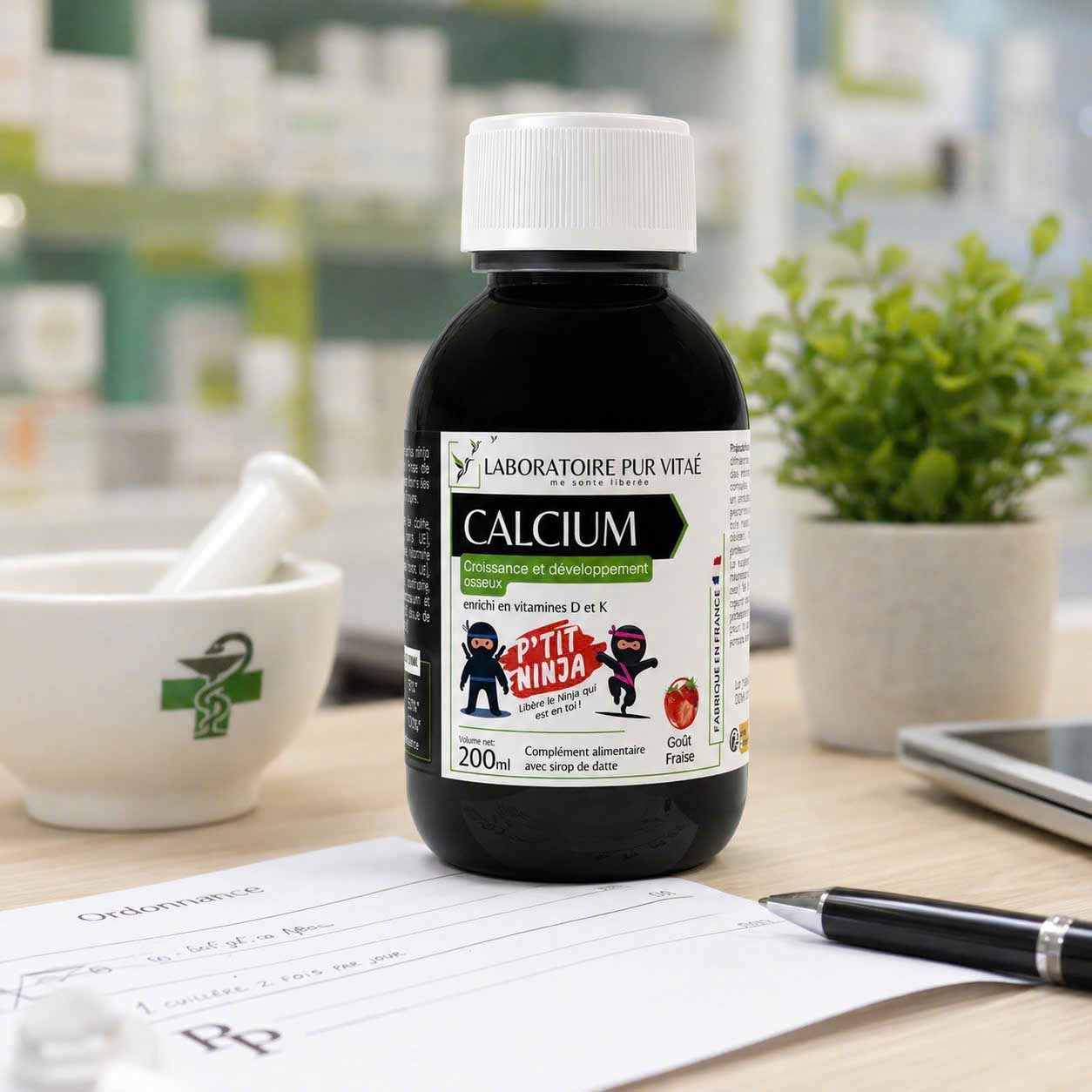 Siro bổ sung canxi Pur Vitae Ptit Ninja Calcium