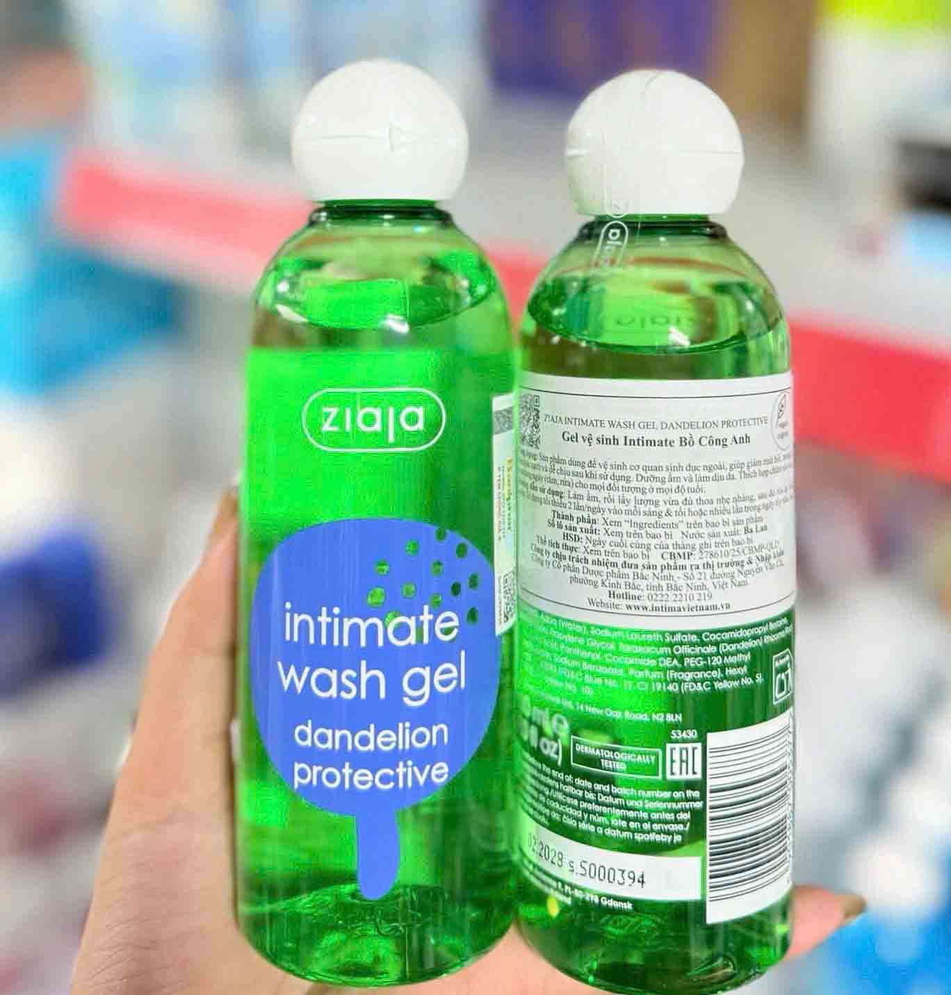 dung dịch vệ sinh ziaja intimate bồ công anh