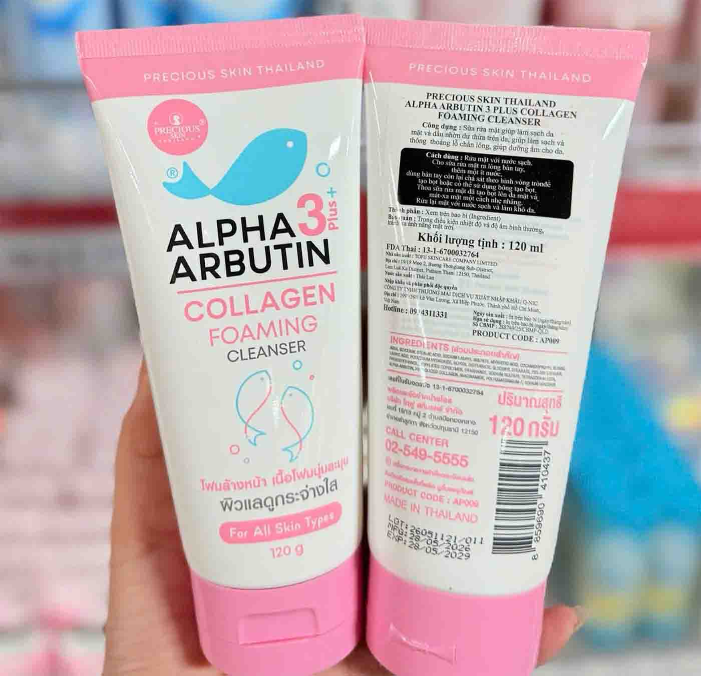 Sữa rửa mặt Alpha Arbutin 3 Plus Collagen Foaming Cleanser 120g - Ảnh 2