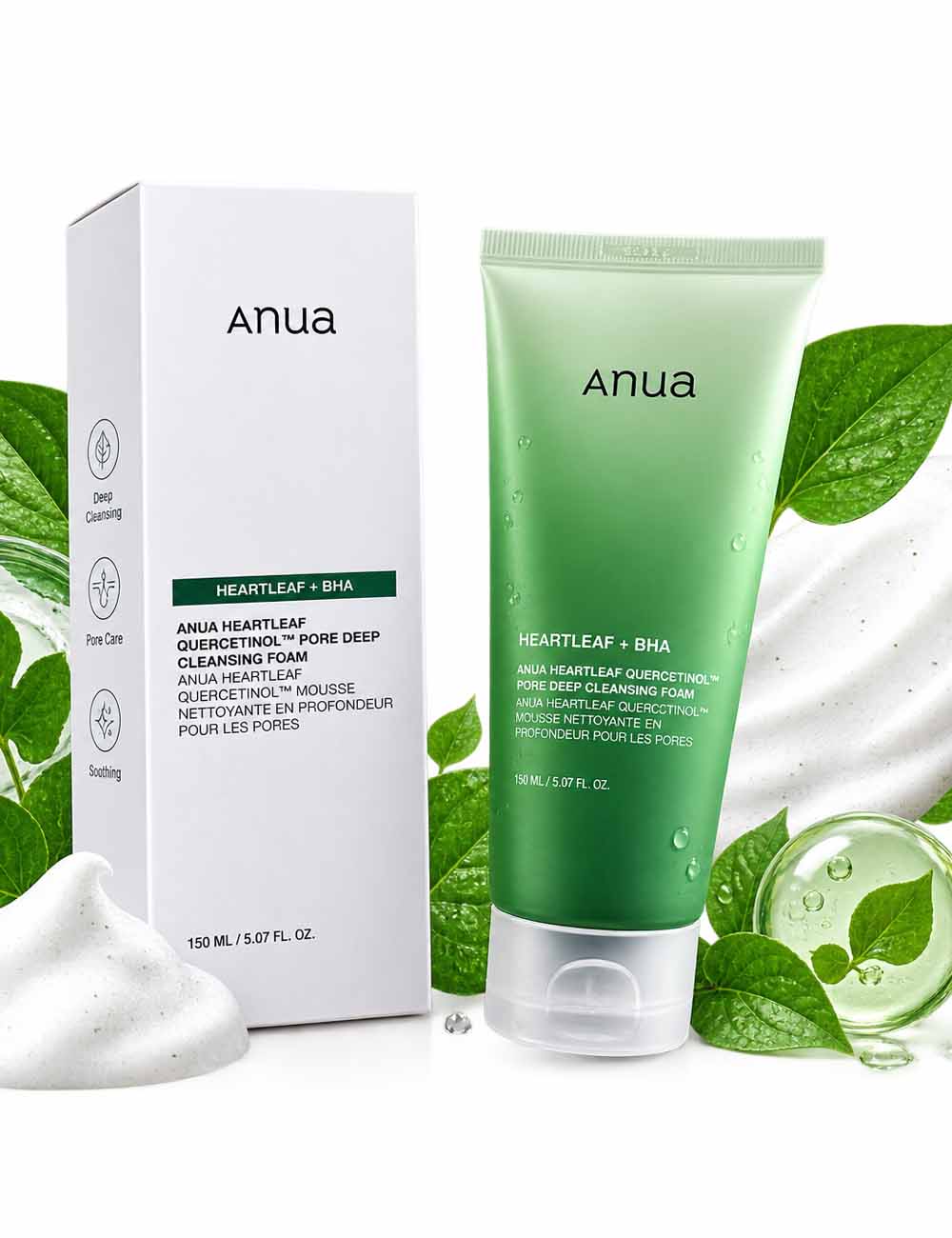 anua heartleaf quercetinol pore deep cleansing foam