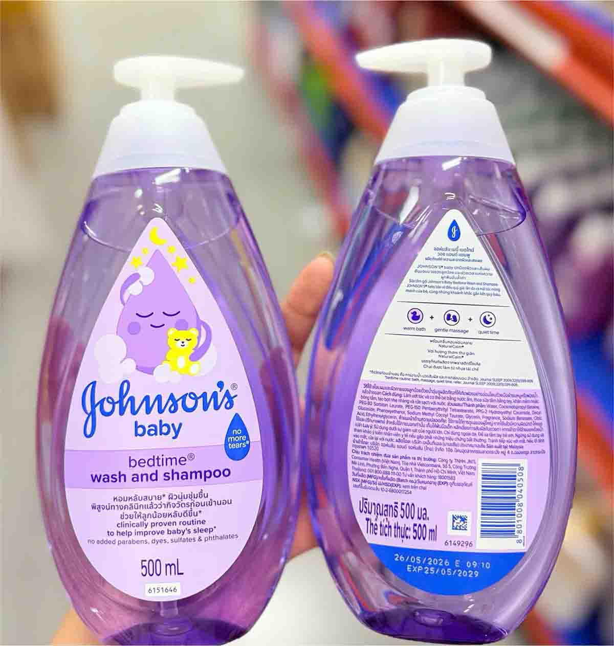 Johnson's Baby Bedtime Bath (Chai màu tím)