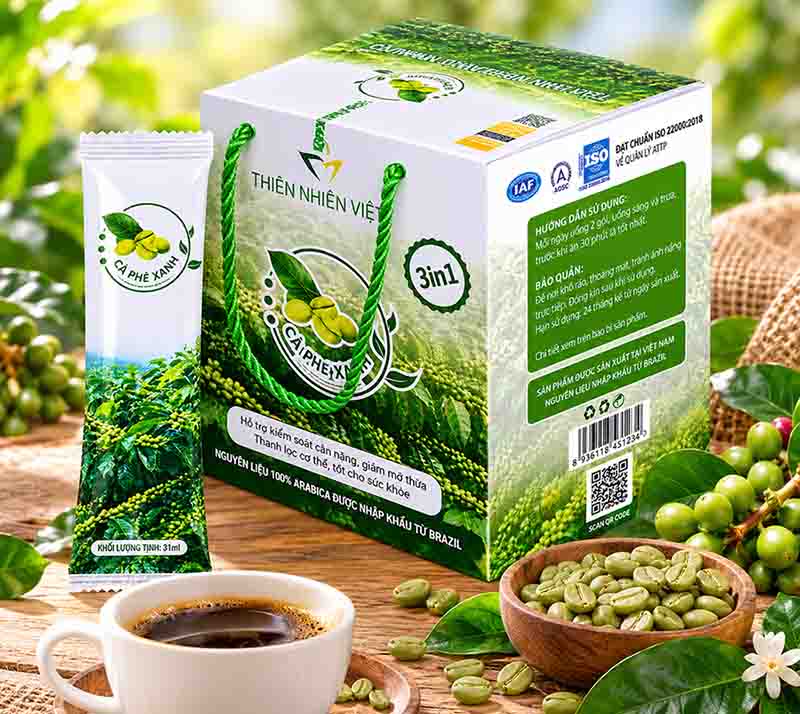 cafe xanh thiên nhiên việt